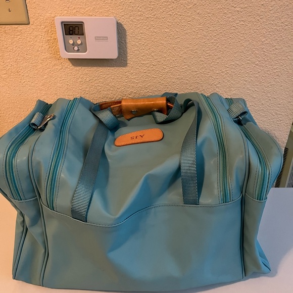 Jon Hart Design Aqua and Tan Duffel Bag - Picture 3 of 13